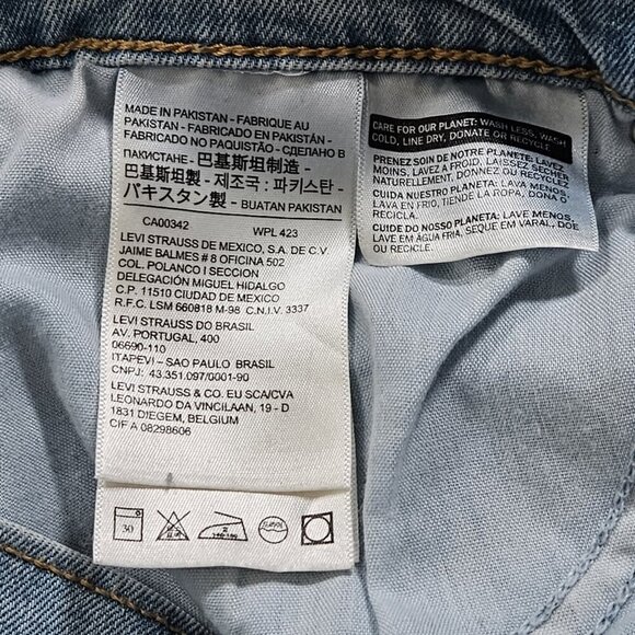 Levi's Jeans Womens 20W Blue High Waist Tapered Cropped Raw Hem Wedgie Skinny - Picture 11 of 16